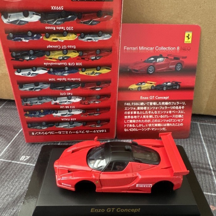 พร้อมสต็อก 1/64 Jingshang Ferrari Enzo Enzo GT Concept Red (888) กล่องการ์ดประกอบเสร็จ