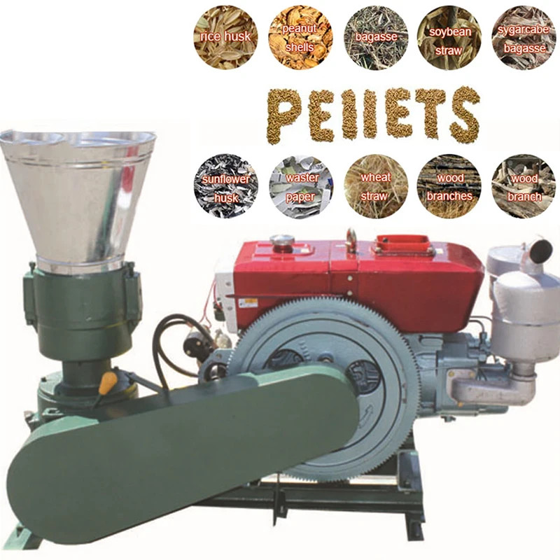KL230A Organic Fertilizer Pellet Machine Diesel Engine Power Pellet Machine Biomass Fuel Pellet Mac