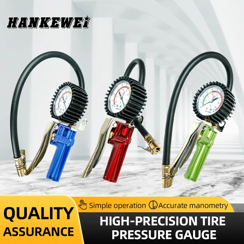 High Precision Mechanical Pointer Tire Pressure Gauge Tire Inflator with Gauge for Motorcycle Car T