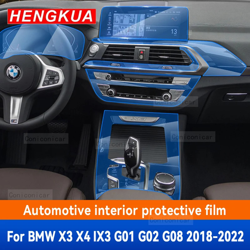 For BMW X3 X4 IX3 G01 G02 G08 2018-2022 Car Panel Film Dashboard Protective Sticker Interior Anti-S
