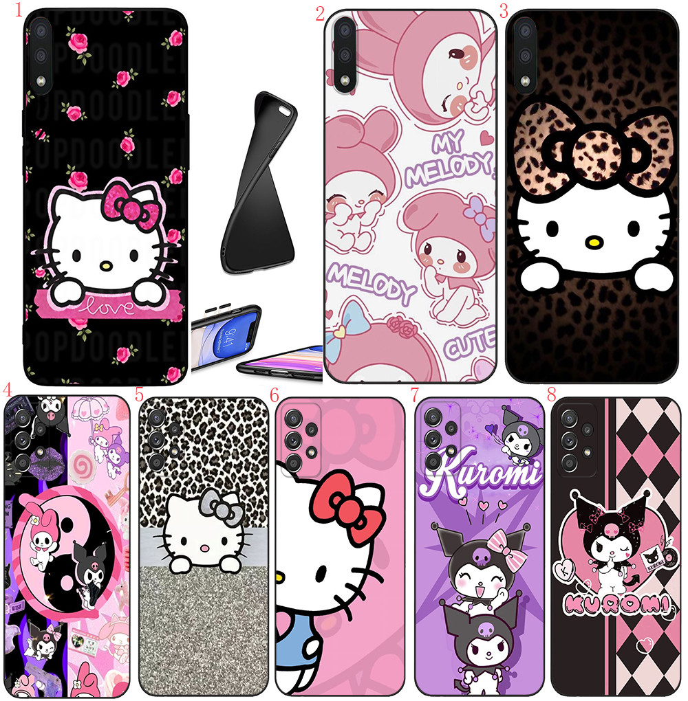 Realme 12 Lite 12X 13 Narzo 50i N55 C51S C61 C63 C65 C67 B3 อะนิเมะHello Kittyเคสโทรศัพท์สีดํานุ่ม