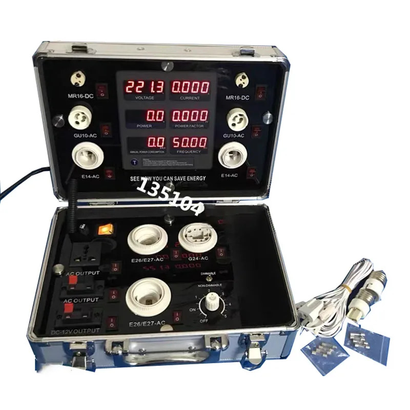 Portable LED Energy-saving Lamp Display Case LED Lighting Demo Box LED Digital Display Test Box 85-