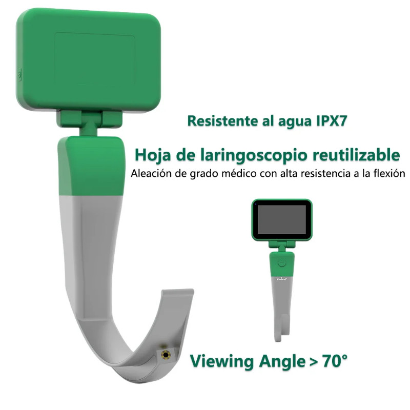 Digital Video Laryngoscope for Intubation 3.5 inch Touchscreen Video laryngoscope 6 size Reusable S