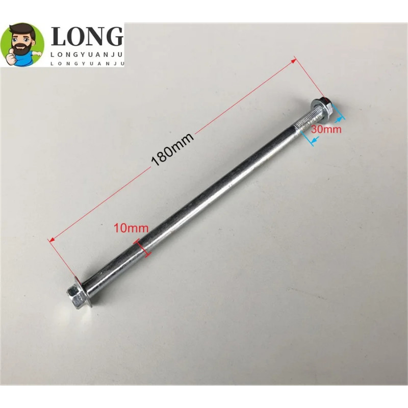 Universal 10mm M10x180mm Motorcycle Front Axle Shaft Electric Vehicle Rear Fork Shaft Hub Axle Roug
