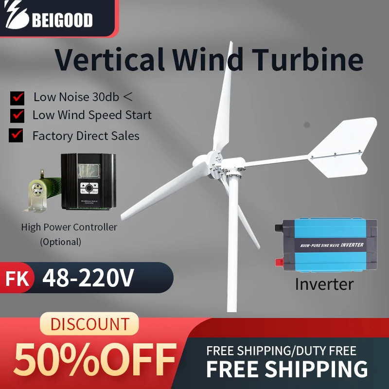 Three Phase 8KW 10KW Alternative Wind Turbine Generator 3 Blades 12v 24v Free Energy Windmill With