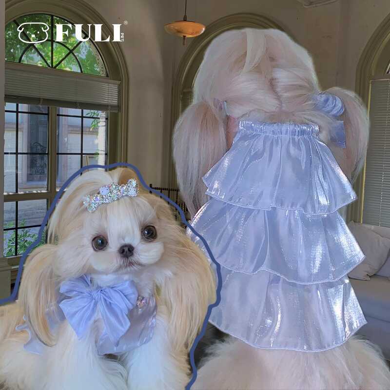 FULIPET {Pulas} Daughters Little Dress.Satin Sling Dress.Holiday Series.Shih Tzu Dog Dog Dog
