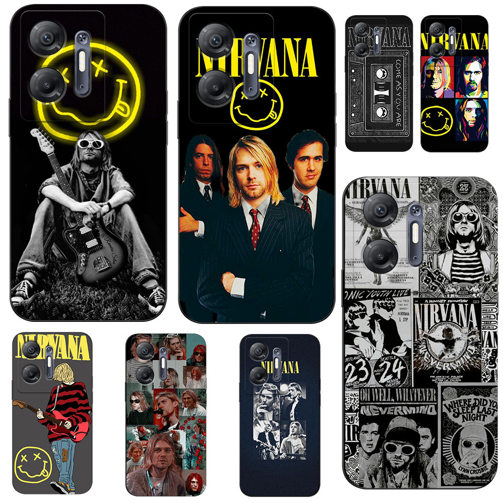 เคสสําหรับ infinix HOT 30 5G (X6832) Silicon Phone Back Cover เคส tpu สีดํา Nirvana Kurt Cobain