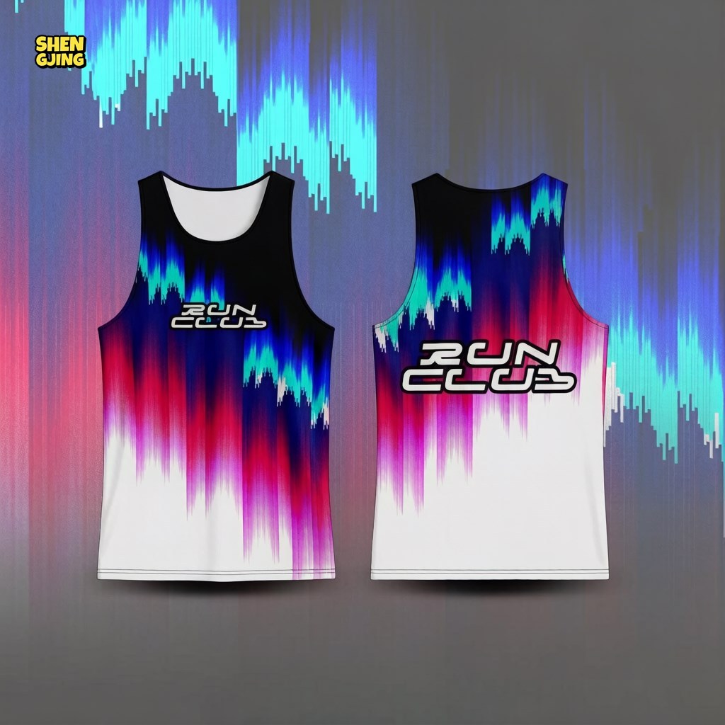 เสื้อกล้าม Glitch Wave "RUN CLUB" Racerback