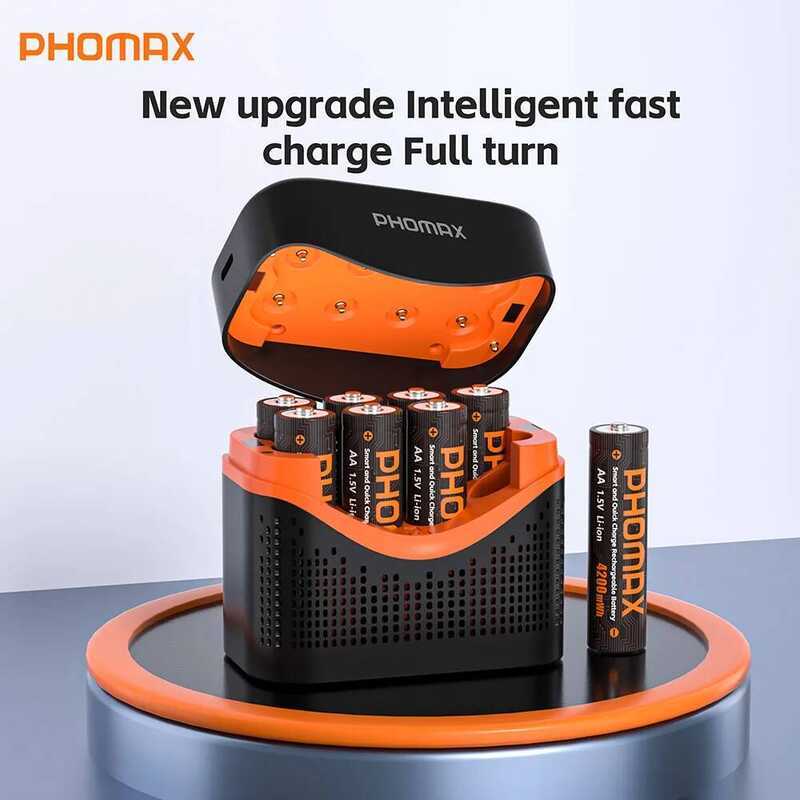 C OMAX Smart Battery Charger AA 1.5V 4200Mwh Lithium Li-Ion Rechargeable Batteries For Cloc Mice Ra