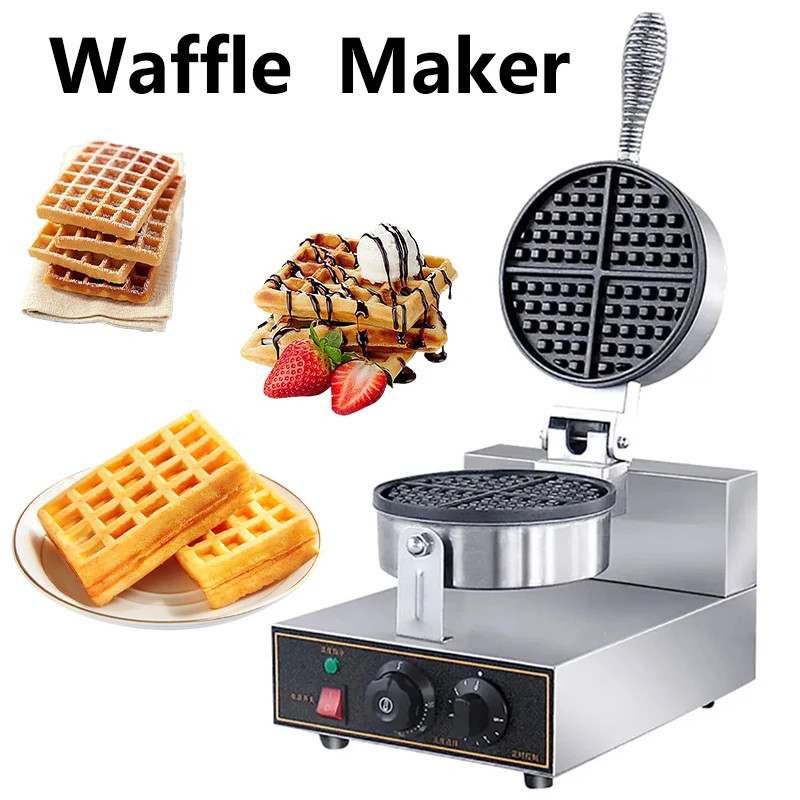 Single Plate Electric Waffle Make Machine 1250W Crisp Ice Cream Cone Making Machine Waffle Maker Ic