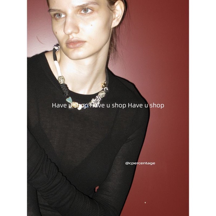 Have u shop Original Design Fashion Niche Island Braided Necklace Retro Fashion Clavicle Chain