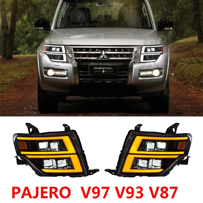 FOR Mitsubishi Pajero V93 V97 V87 headlight assembly Pajero V87 high brightness LED lens modificati