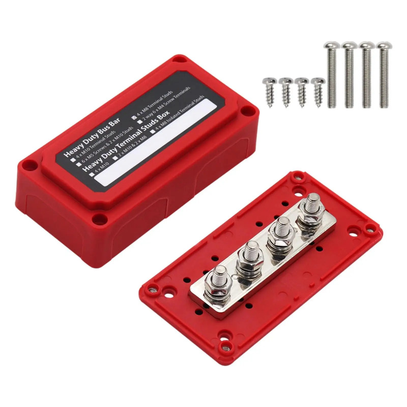 300A Bus Bars 12V-48V Heavy Duty Power Distribution Block 4X M8 5/16" Terminal