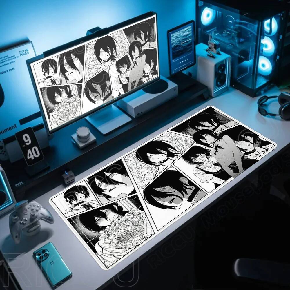 การ์ตูน Chainsaw Man XXL แผ่นรองเมาส์อะนิเมะ reze Gamer Makima อุปกรณ์เสริมสําหรับเล่นเกม 400x900 มม.แป้นพิมพ์ขนาดใหญ่แผ่นรองโต๊ะแป้นพิมพ์คอมพิวเตอร์