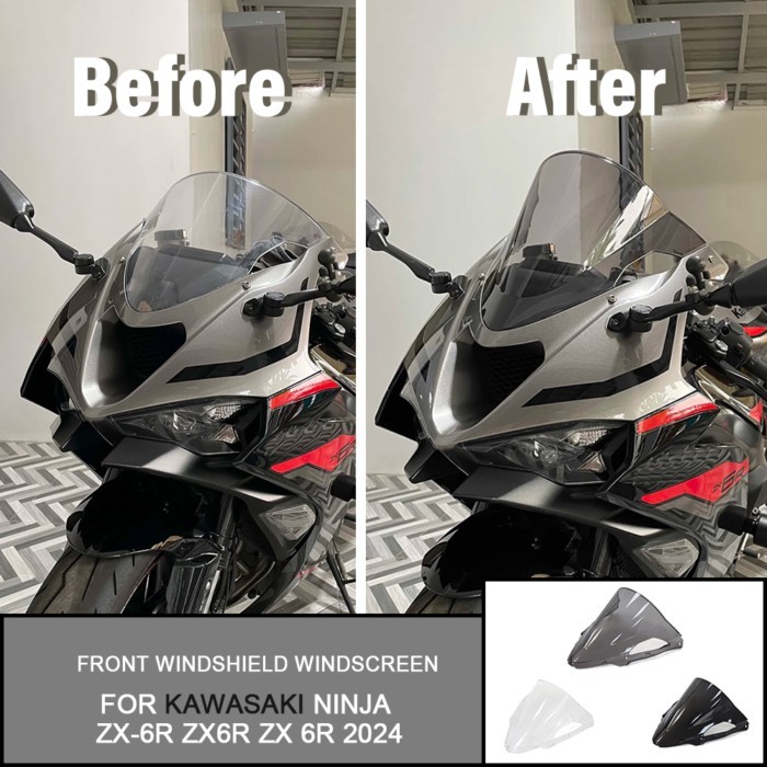 For KAWASAKI NINJA ZX-6R ZX 6R ZX6R 2024 ZX6R 2025 3 colors Motorcycle Front Windshield Windscreen