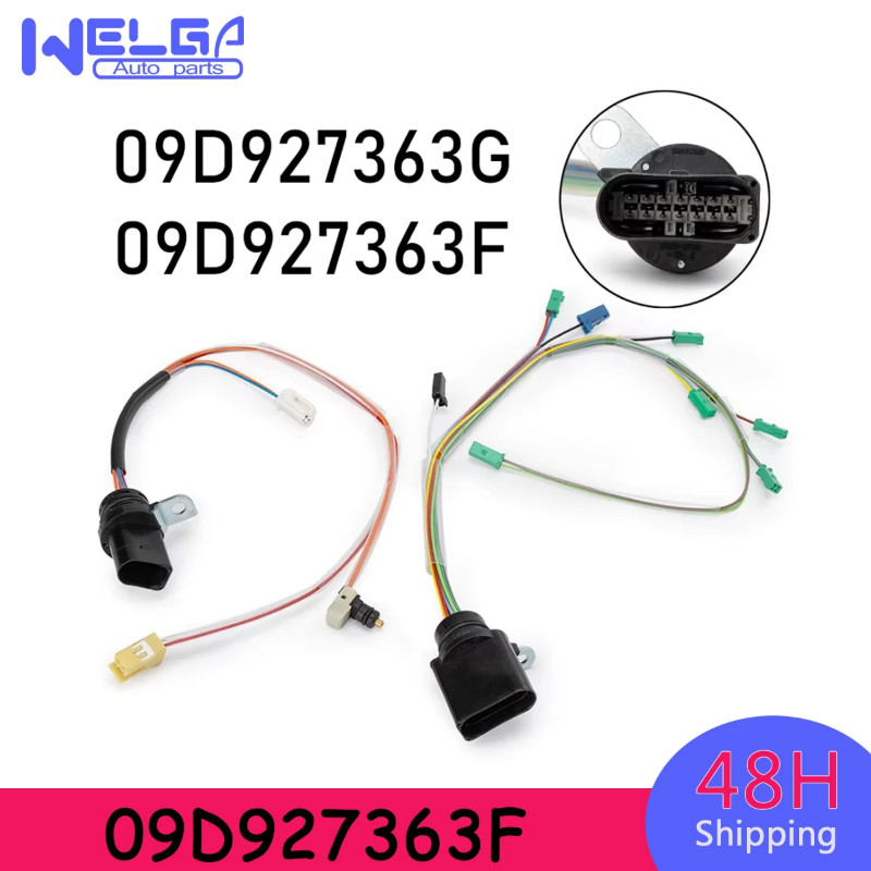 New 2PCS 09D927363G 09D927363F 09D 6Speed Transmission Gearbox Internal Harness (6pins 14pins) For