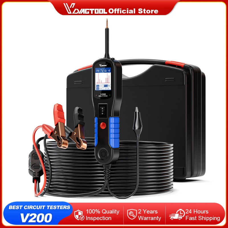 VDIAGTOOL V200 12V/24V Automotive Circuit Tester Power Circuit Probe Kit Electrical System Diagnost