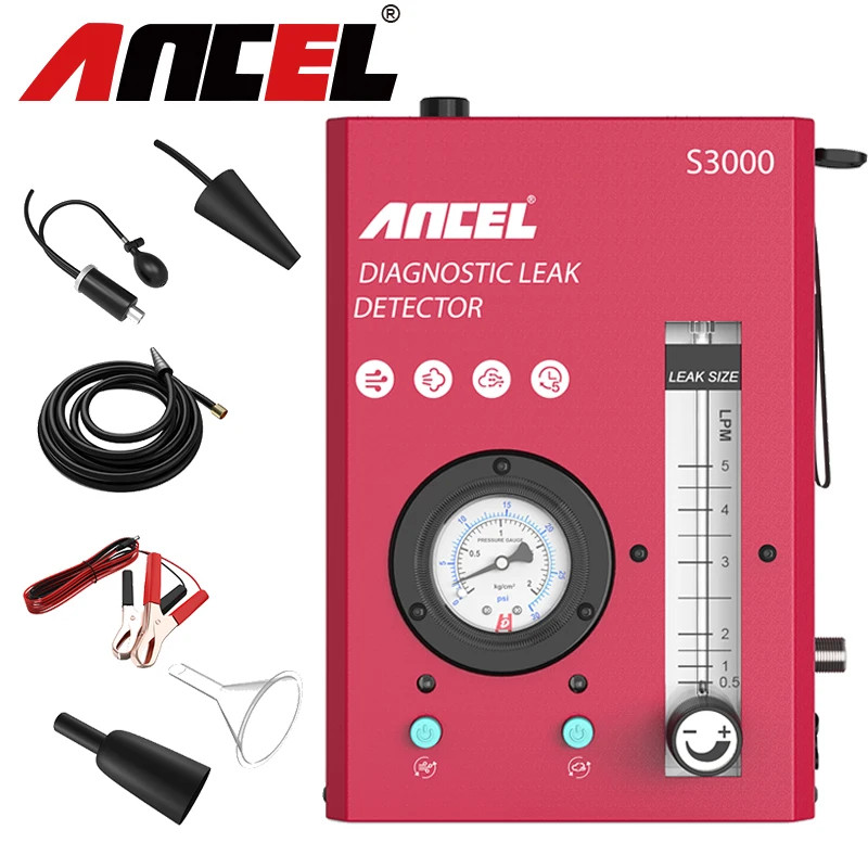 ANCEL S3000 Car Smoke Leak Detector EVAP Pipe Smoking Generator Pipe Leakage Analyzer Tester Vacuum