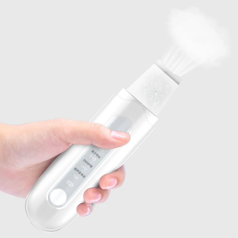 Ultrasonic Skin Scrubber Vibration Face Spatula Pulse Massager Cleaning Skin Scrubber Facial Cleane