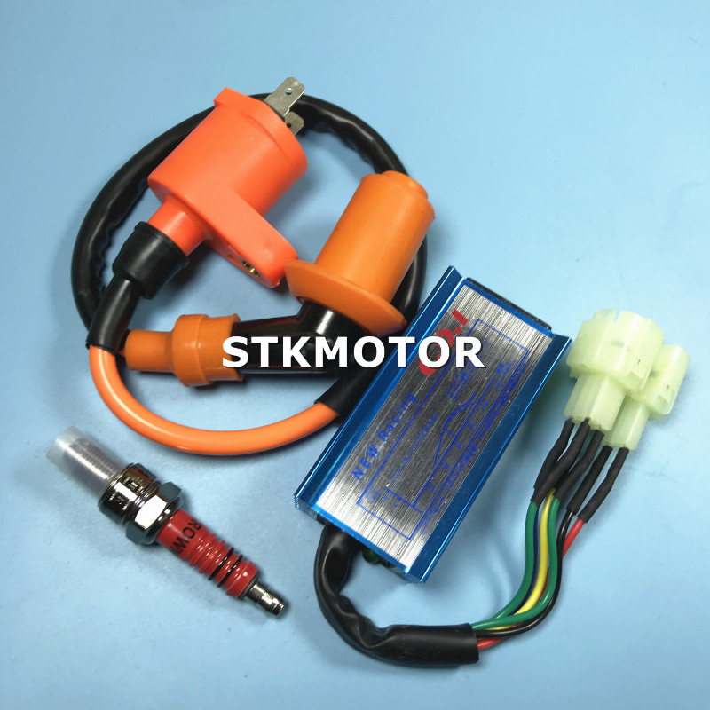 Performance Racing 6 Pins AC CDI Box Ignition Coil A7TJC Spark Plug for GY6 50CC 80 110 125CC 150cc