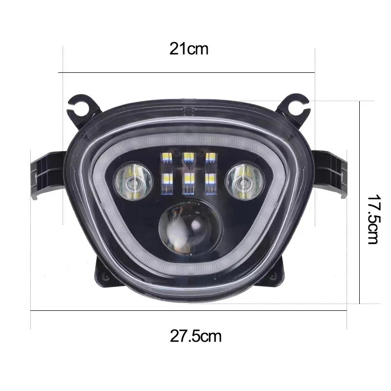 LED Black Headlight With Halo For Suzuki Boulevard M109R VZR1800 M90 VZ1500 2006-2019