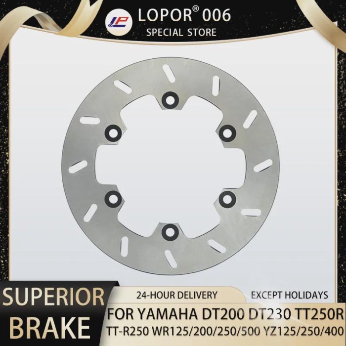 LOPOR 220MM Motorcycle Rear Brake Disc Rotor For YAMAHA DT200 TTR250 TT250R TT-R250 WR125 WR200 WR2