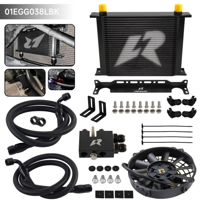 30 Row AN10 Oil cooler w/Bracket +7'' Fan Hose Kit For  BMW 3 Series N54 Engine 135 135i E82 335 33