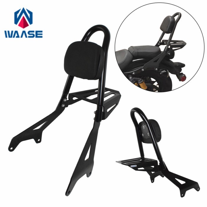 waase For Yamaha V Star 950 Bolt XVS950 XV950 XV XVS 950 2015-2023 Sissy Bar Backrest with Rear Lug