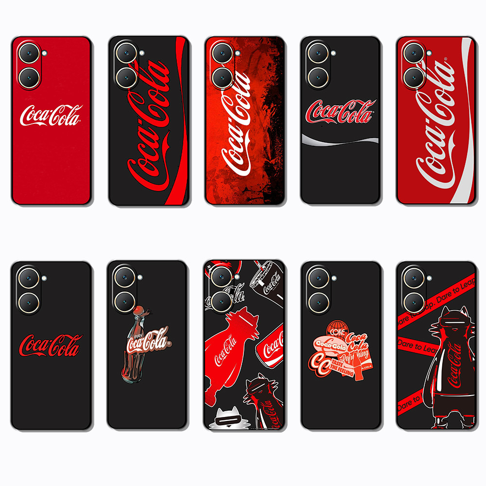VIVO V27 V27E V29 S1 Pro V29E S7E S7 V2027 coca cola Slim Black Border TPU Soft Case | โทรศัพท์เปลือ