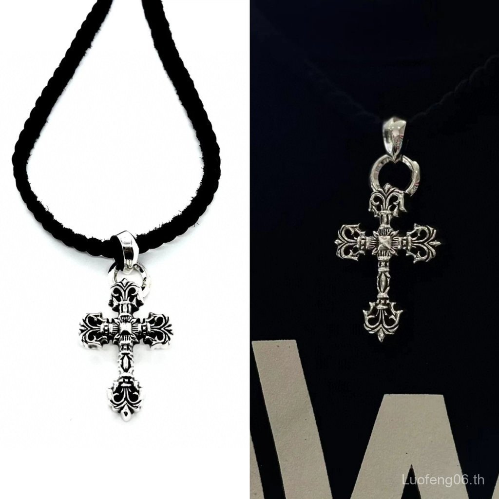 สร้อยคออักษร.Chrome Hearts Flame Cross ทำจากเงินสเตอร์ลิง