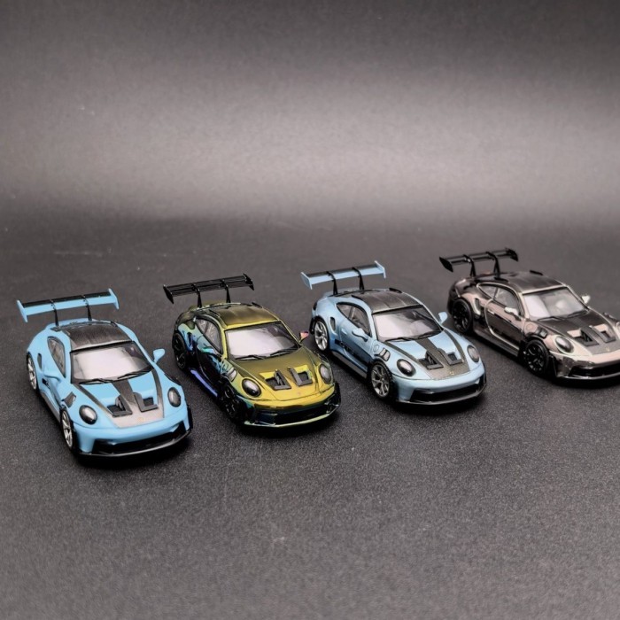 MJ 1/64 Porsche 911GT3RS โมเดลรถโลหะผสมจําลองคอลเลกชันเครื่องประดับของขวัญวันเกิดเด็ก