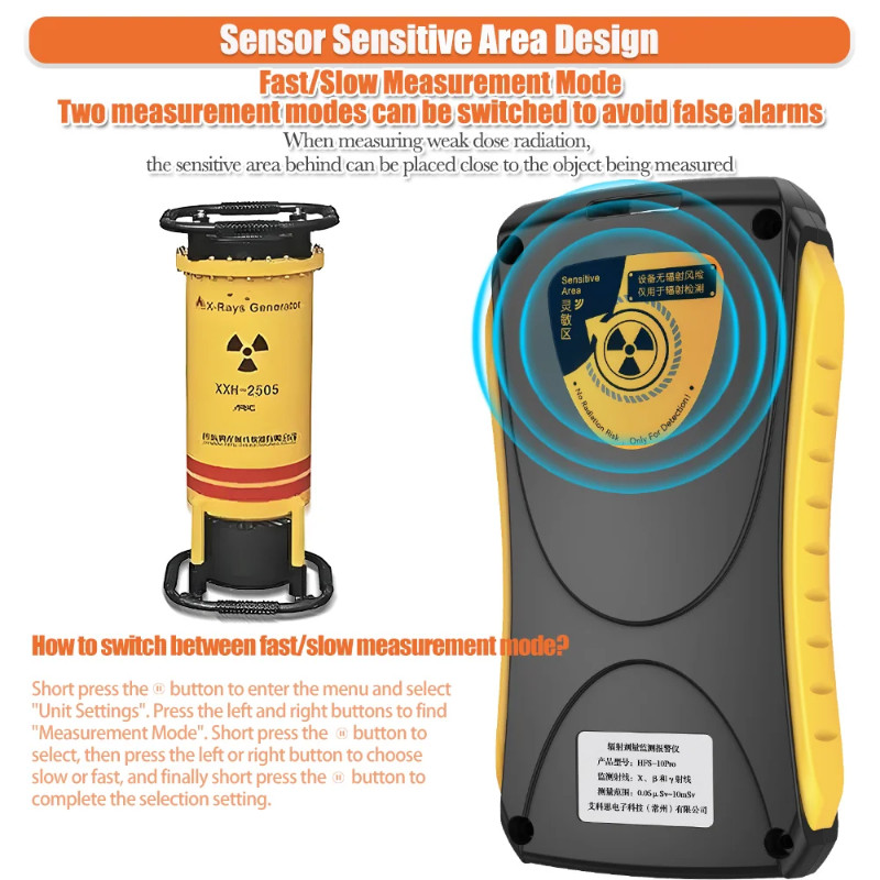 Aikesi HFS-10Pro Digtal/LCD/Rechargeable nuclear radiation detector geiger counter radiation meter