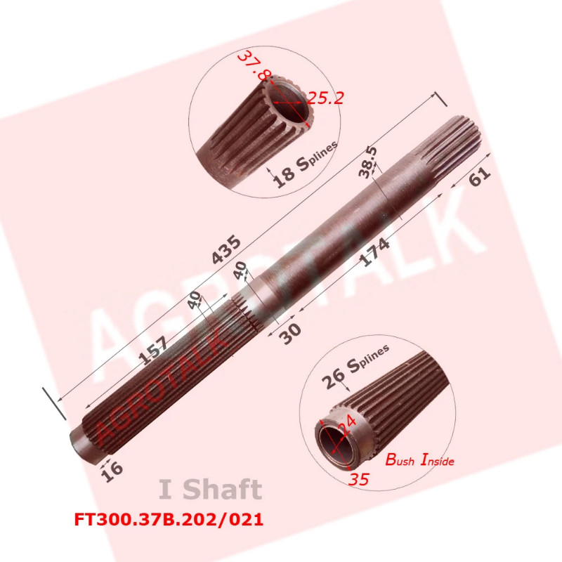 FT300.37B.202 / FT300.37B.021 / FT300.37B.021a / RC300.37B.021a , the first shaft, for Foton Lovol