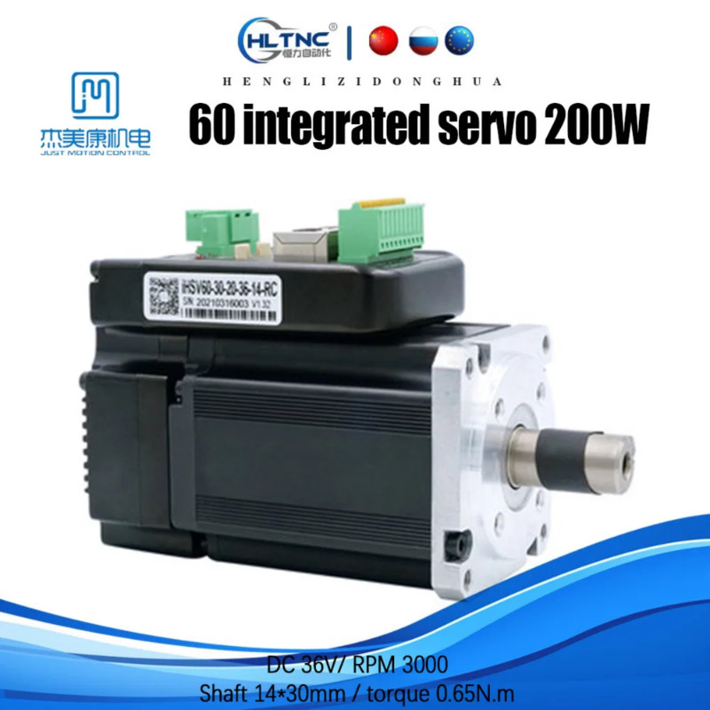 JMC 200w 400w IHSV60-30-40-48 Nema24 60 36V AC 3000RPM 36V DC Closed Loop Integrated Servo Motor Wi