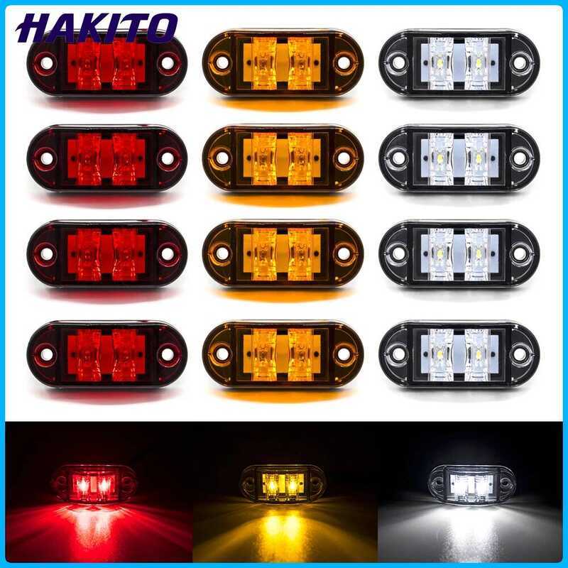 C 6X/8X/10X 12V 24V LED Side Marker Warning Light Auto Car External Trailer Truck Yellow White Red