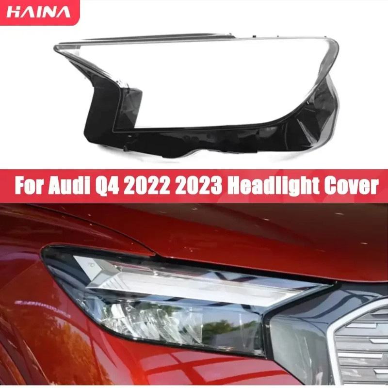 Headlight Cover For Audi Q4 2022 2023 Transparent Housing Front Headlights Lens Shell Glass Lampcov