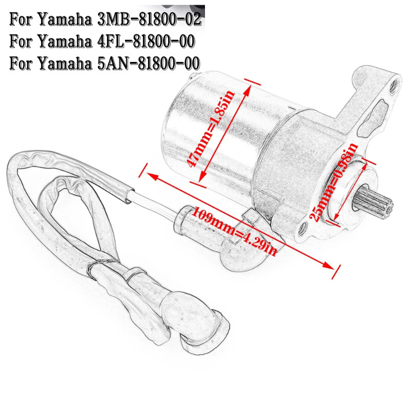 Starter Motor For Yamaha DT125R DT125RH DT125RN DT125RE DT125X DT 125 R RH TDR125 TZR125 3MB-81800-
