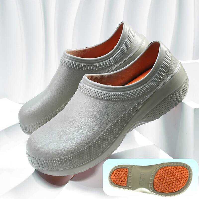 C 2025 Men Women EVA Chef Shoes Non-Slip Waterproof Oil-Proof Shoes Comfortable Workers Slippers Ou