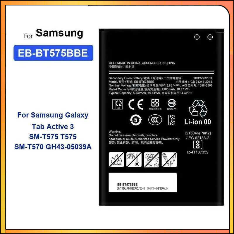 Battery EB-BT575BBE 5050mAh For Samsung Galaxy Tab Active 3 SM-T575 T575 SM-T570 GH43-05039A