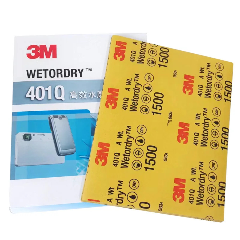 Large Sheet 227*280mm 3M 401Q Car Beauty Water Sandpaper Finish Polishing 1500 Grit Water Sand  Abr