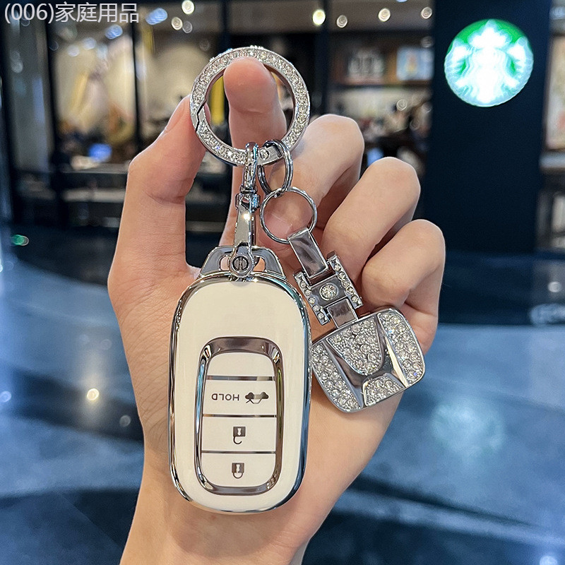 【2022 -2025】 รูปภาพที่ใช้งานได้ xrv ฝาครอบกุญแจสำหรับผู้หญิง 2023 ใหม่ crv binzhi zrv หัวเข็มขัดรถเ