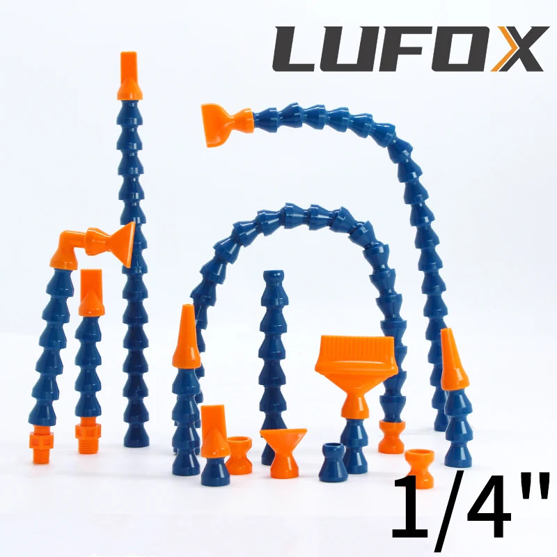 G1/4"Plastic Flexible Water Oil Coolant Tube Hose PT1/4"  Adjustable Coolin g Pipefor CNC Milling L