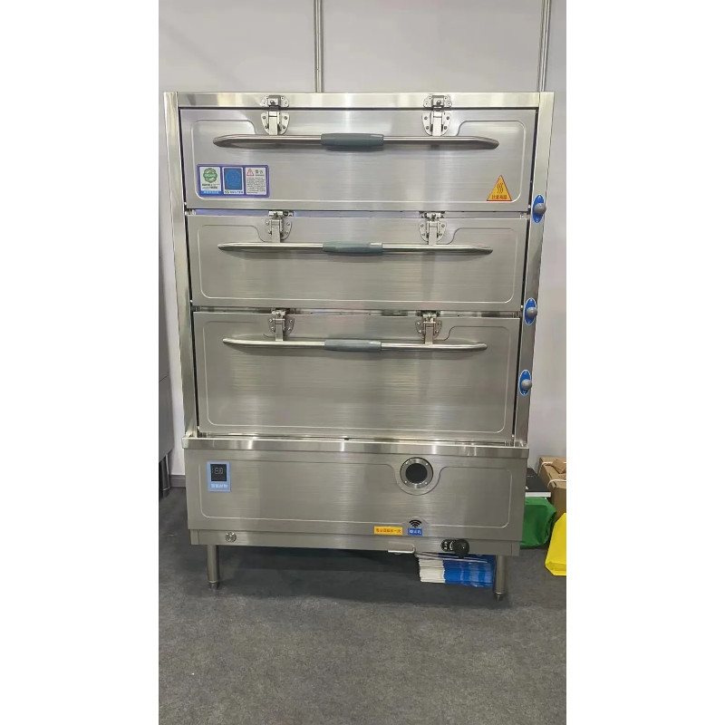 150 Degree C Restaurant Food Gas Seafood Steamer Machine Seafood Steam Cooking Cabinet