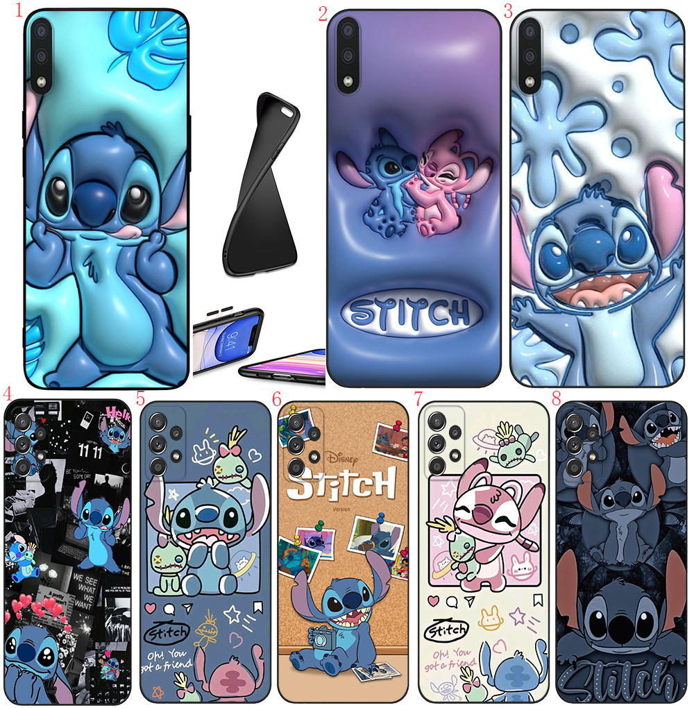 Realme 12 Lite 12X 13 Narzo 50i N55 C51S C61 C63 C65 C67 B2 อะนิเมะน่ารัก Stitch8 นุ่มสีดําเคสโทรศัพ