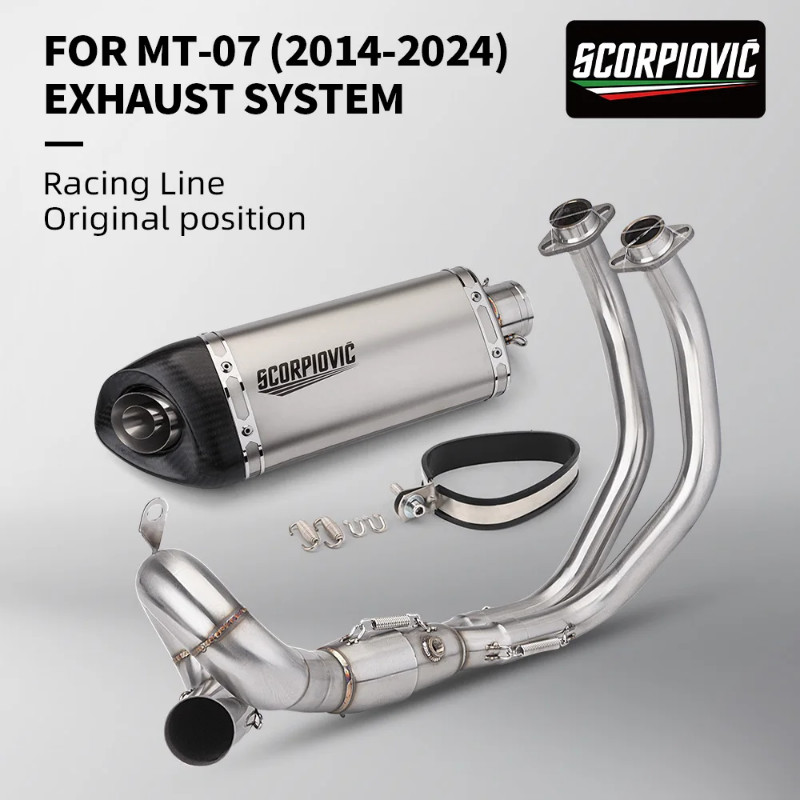 MT07 front pipe Motorcycle Exhaust Muffler Modified Front Pipe Slip-On Muffler Exhaust For MT-07 20