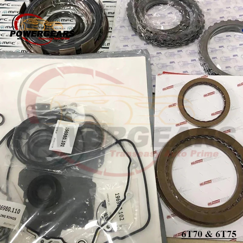 6T70 Transmission Rebuild Kit OEM Gaskets Clutches & Wavy Plates Fits For 2007-2012 6T70 & 6T75