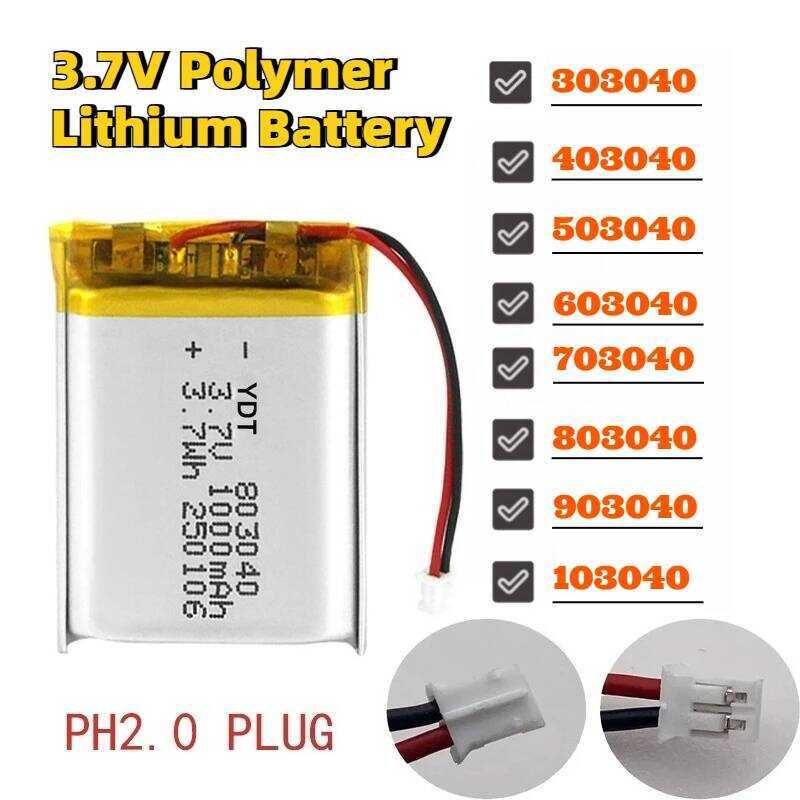 C 803040 3.7V Lithium Polymer Battery 303040 403040 503040 603040 703040 03040 103040 1200Mah 12304