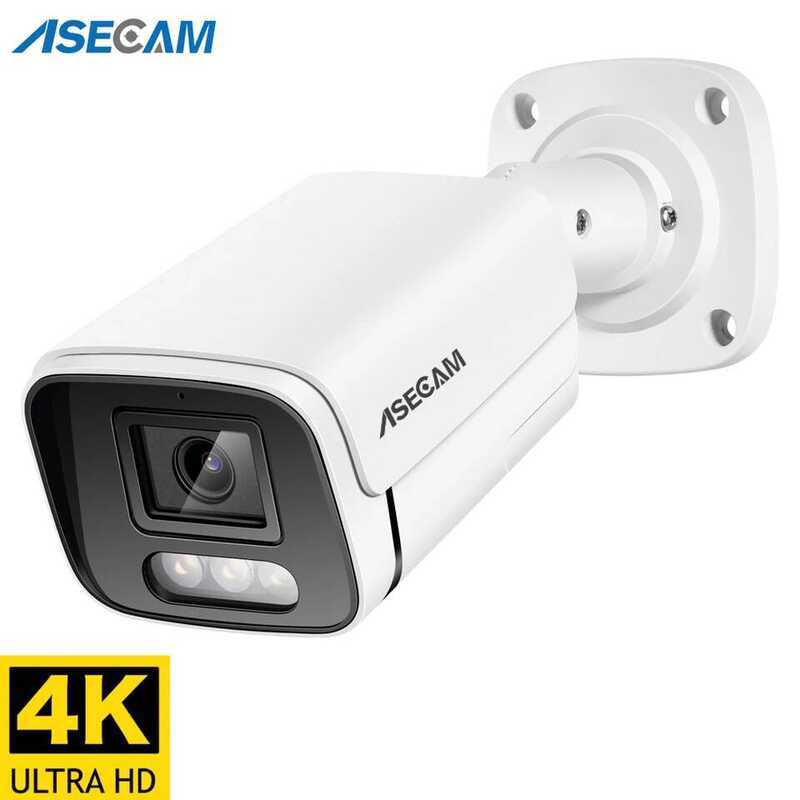 C New 4K 8Mp IP Camera Audio Outdoor POE H.265 Onvif Metal Bullet CCTV Home 4Mp Color Night Vision