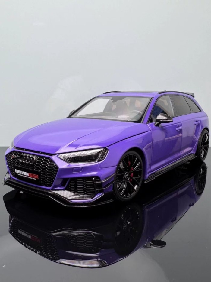 Qihui Audi RS4 1: 18 2022 Audi RS4 สถานีรถจําลองรถคอลเลกชันเครื่องประดับ