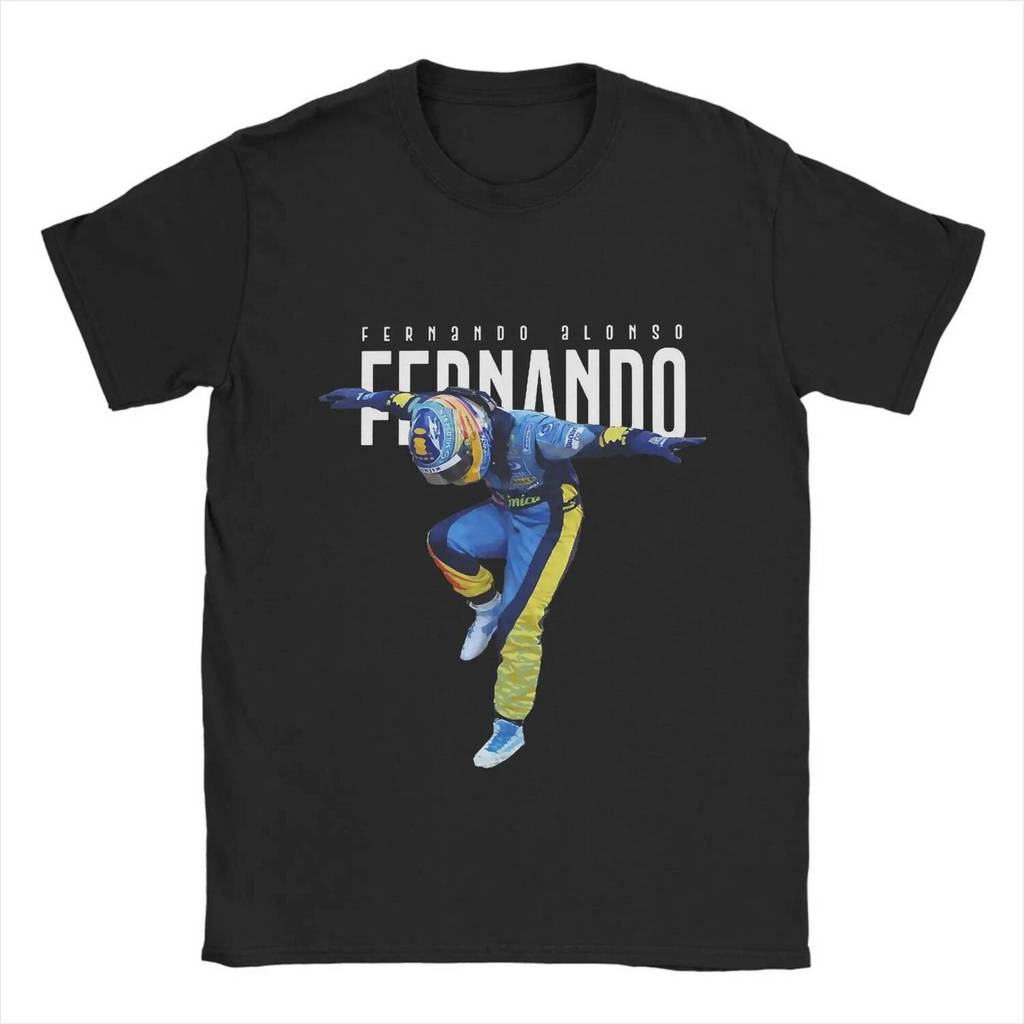 เสื้อยืด Fernando Alonso แขนสั้นผ้าฝ้ายสำหรับชาย ออกแบบวินเทจบิกินีดานซ์